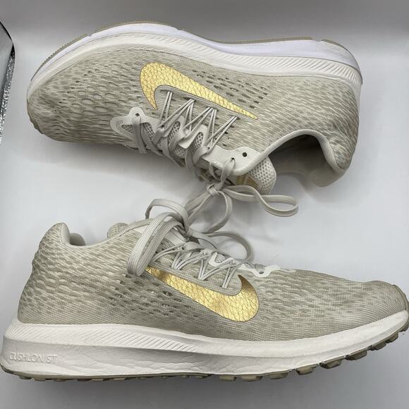 Nike Zoom Winflo 5 Women’s Running Shoes Size 9 AA7414-008 Cream / Gold - Picture 3 of 8